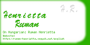henrietta ruman business card